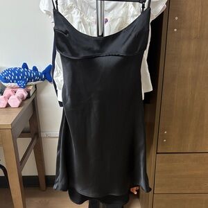 Zara Black Satin Mini Dress